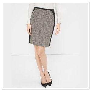 White House Black Market Tweed-Panel Pencil Skirt 8P